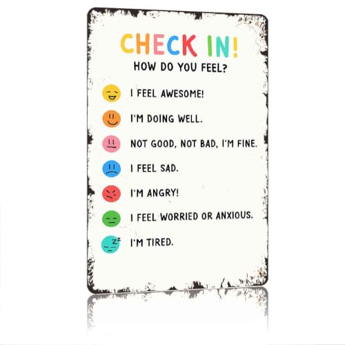 Funny Vintage Check In Mood How Do You Feel Aluminum