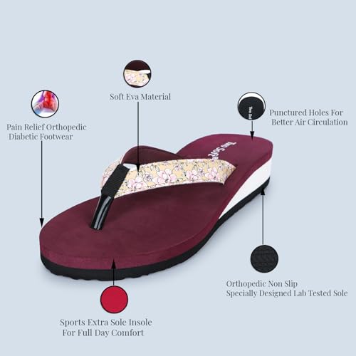 Image of Women Slipper Stylish Comfortable Lightweight Soft Flaxsible Casual Flip Flop /Girls fancy chappal P GN-029