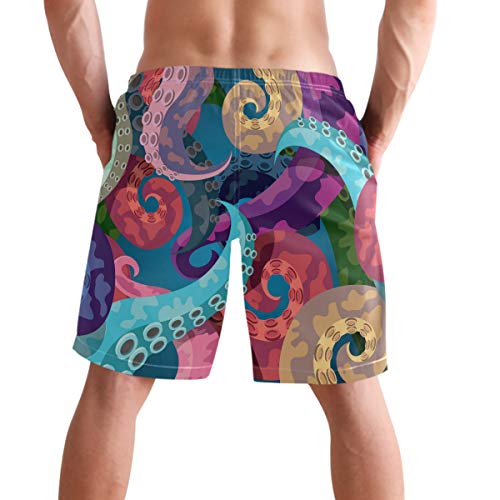 Visesunny Colorful Octopus Beach Shorts Men Hot Summer Swim Trunks Sports Running Bathing Suits With Mesh Lining #TOP2