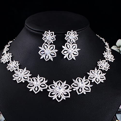 Conjunto de joyería de boda antialérgico de zirconia verde para evitar rojeces en novias