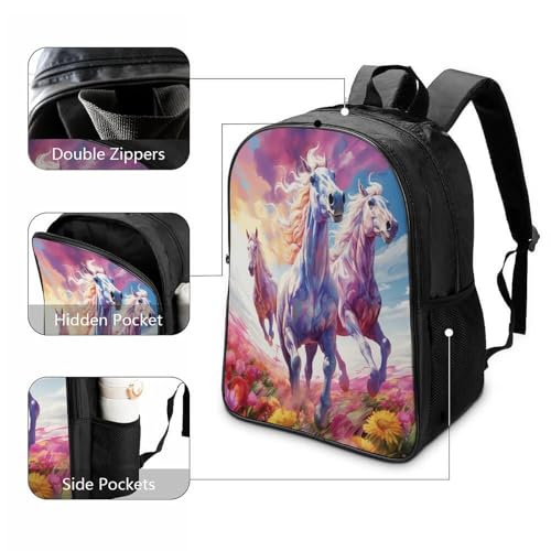 Cartable imperméable léger motif cheval pour préserver le dos de votre enfant