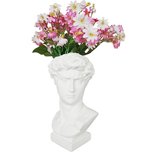 Creation Core Indoor Outdoor Heads Planter Resin Succulent Planter Vase Greek Statue Planter Urn Home Garden Decor Sculpture 6.7" H, Face #TOP4