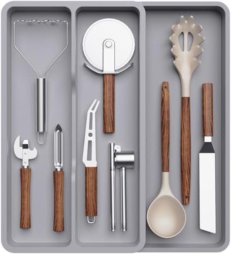 Lifewit Utensil Organizer for Kitchen Drawer, Expandable Cooking ...