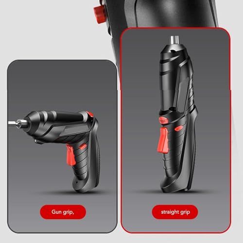 Image of 47 Pcs Electric Screwdriver Bit Set, 4.2V 3.2Nm, Front LED Light, Flexible Shaft, 3.2Nm Maximum Torsion Power Screwdriver with USB Rechargeable Cable Carrying Case, for Household Repair Tool (A)