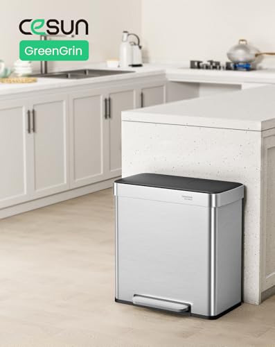 Cesun GreenGrin Cocina Caneca de Basura 2x8 Gal Dual miniatura 2