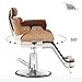 BarberPub Bend Wooden Salon Chair Hydraulic Chair Hair Cutting Beauty Spa Styling Equipment 8261(Brown)
