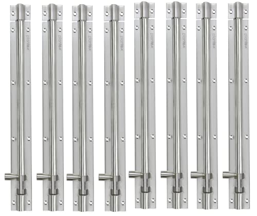Image of Plantex Stainless Steel 12 inch Tower Bolt /Tower Bolt for Home,Offices Doors and Windows /Tower Bolt for Main Door /Door Latch /Kundi /Chitakini /Door Latch for Windows (Matt Finish, Pack of 8)