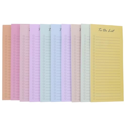 HOLIDYOYO 10個 パステルカラー 付箋メモパッド 再利用可能 強粘着 ショッピングリスト付箋 わいいデザインの 教師用 やることリストノート