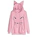Produktbild ABsoar Sweatshirt Frauen Kapuzenpullover Katzenohr Pullover Langarm Hoodie Sweatshirt mit Kapuze Pullover Tops Bluse