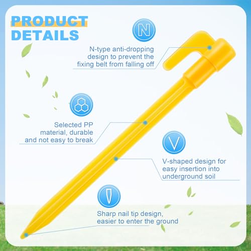 24 Pack Yellow Plastic Stakes