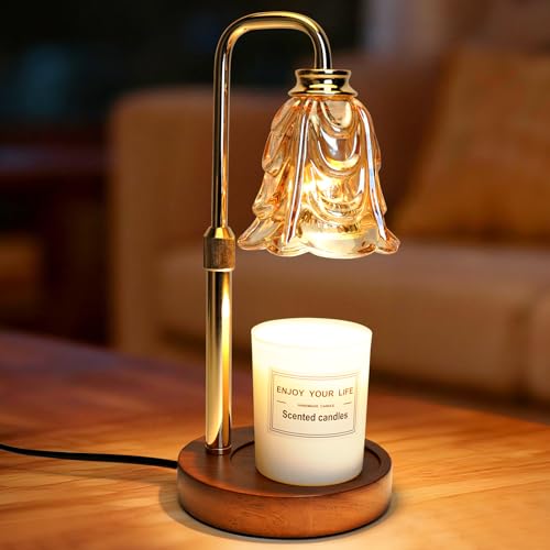 HOSSOM Kerzenwärmer Lampe, mit Dimmer Timer und 2 Glühbirnen, Vintage Kerzenwärmer Elektrischer Candle Warmer für Duftkerzen im Glas, Zuhause, Schlafzimmer, Dekoration