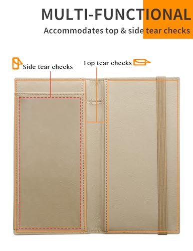 Image of Zreal Checkbook Cover for Men & Women, Premium Vegan Leather Checkbook Holder for Duplicate Checks with RFID Blocking (Tan)