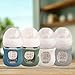 4 Pack Silicone Sleeves for Avent Natural Glass Baby Bottles, Anti Breakage Bottle Holder, Compatible with Philips Avent Glass Natural Baby Bottles (Blue+Gray+Green+White, 4 OZ)