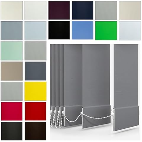 Made to Measure Plain PVC Blackout Vertical Blinds Replacement Slats 89mm Cover