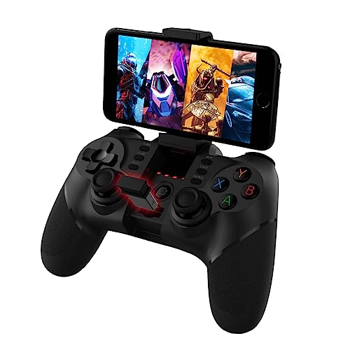 GNCHome Mando PC Windows, Bluetooth Inalámbrico Android Mando Móvil Game con Soporte Retráctil Conexión 2.4G   Admite Android/IOS, tablet, ordenadores, P3 / P4, Smart TV   Soporte Ajustable