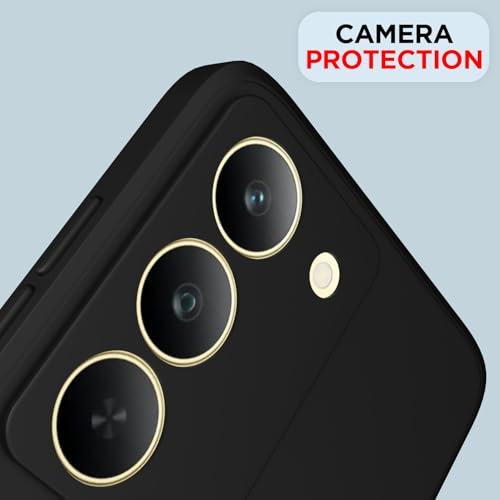 Image of Outlouders Back Cover for Realme 14x 5G | Camera Protection | Durable Soft Matte Silicone Bumper Case (Black)