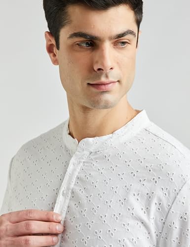 Image of Symbol Premium Men Cotton Embroidered Long Kurta
