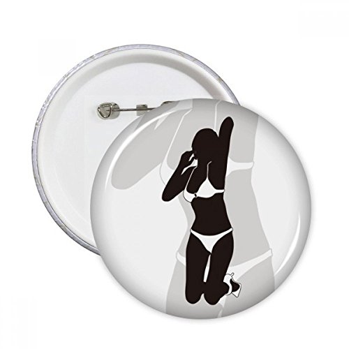 Cadeau underwear hot femmes avec ce badge bouton multicolore déco