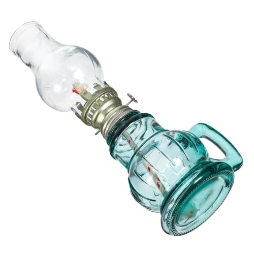 FUNOMOCYA Lampada Cherosene in Vetro Lanterna Olio Da Tavolo Vintage Decorazione Per Interni Per Soggiorno Camera Da Letto Festa