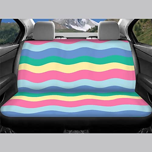 Image of Modysero Rainbow Print Automotive Seat Cover Full Set Custom Breathable Elastic Car Seat Cover for Women Soft Comfortable Vehicle Seat Protector Universal Fit Most Cars SUV Trucks