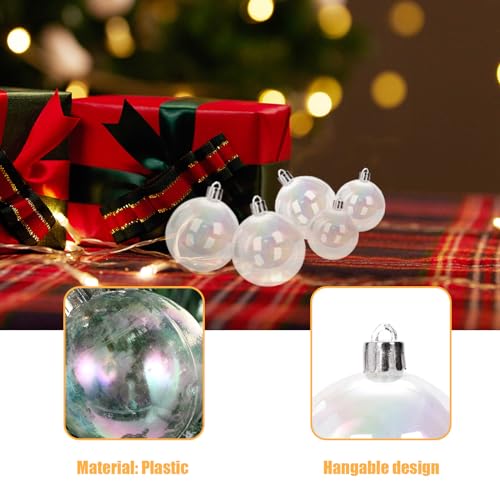 Boules de Noel incassables transparentes et blanches | Securite et eclat irise