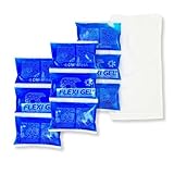 3 bolsas + bolsillo hielo reutilizable caliente y frío Flexi Gel – Gelatina azul reutilizable en nevera, congelador o microondas