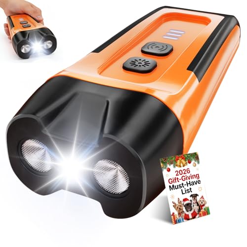 Dog Bark Deterrent Devices for Training Collar and Pet Supplies Ultrasonic Dog Whistle Repellent Horn Stopper for Large Yard Deterrents and Behavior Aids Shock Air Can Repeller with Sonic Light