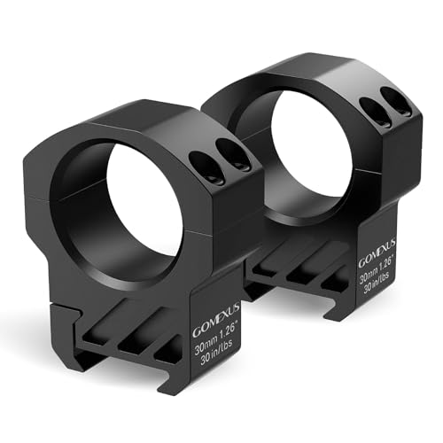 GOMEXUS Scope Rings Type III Hard-Anodized 7075 Aluminum 30mm for Picatinny Rail ±0.0005 inches Error