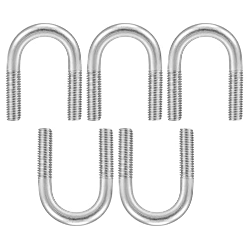 Image of DTGN 1 inchx1.93 inch(DXL) Round U-Bolts - 5Pack - Good for Construction Industry - 304 Stainless Steel Round Bend U Bolt - Silver