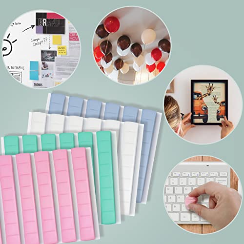 192 Pcs Adhesive Poster Sticky Tack Putty, Removable Mounting Tacky Putty, Multipurpose Wall Reusable Diy Art Handmade Putty For Hanging Pictures Nail Art And Sticky Craft (Blue, Green, Pink, White) #TOP5
