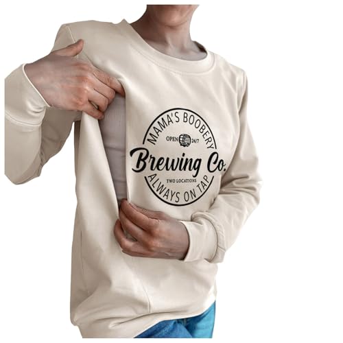 Damen Still-Pullover, bequem, Reißverschluss, Langarm, Warm, zum Stillen