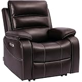 EONIX Real Zero Clearance Wall Hugger Recliners, Power RV Recliner Chairs for Small Spaces, Dual Motor Home Theater Recliners with Massage and Heat, SXXY003992, Dark Brown