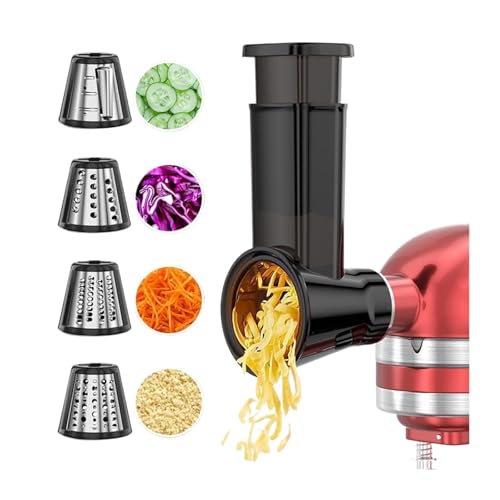 Compatibilità con l'accessorio affettatrice for KitchenAid, accessori for affettatrice e grattugia for robot da cucina KitchenAid, grattugia for insalata nera con 4 lame