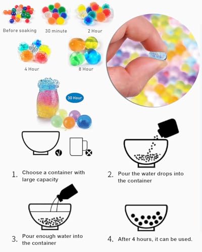 Miniatura 4 de Perlas De Agua, Aprox. 60.000 Perlas De Agua De Colores, Decorativas Y Vistosas, Se Pueden Utilizar Para Decoración De Bricolaje, Relleno De Jarrones, Perlas De Gel Floral
