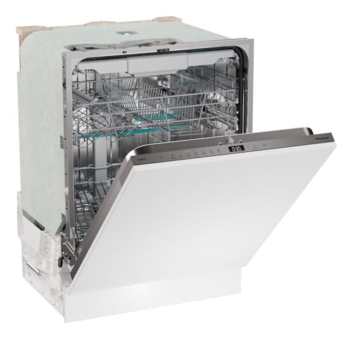 Hisense HV16D5 - Lavastoviglie di integrazione, classe D, capacità 16 servizi, altezza 81,6 cm x larghezza 59,8 cm, asciugatura automatica, terzo vassoio, 15' lavaggio rapido