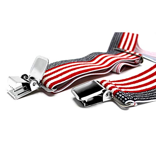 Melotough Mens Suspenders Usa Flag 2" Wide Suspenders Adjustable And Elastic Braces X Shape With Very Strong Clips - Heavy Duty (Usa) #TOP2
