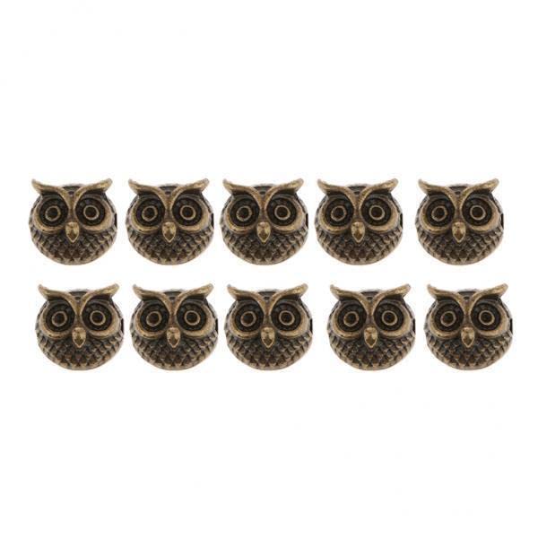 SNAPPSY 2x10 Pieces Metal Owl DIY Bracelet Connector Spacer Charm Beads Bronze-image-7