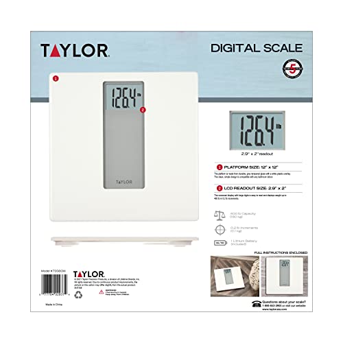 Taylor Precision Products Digital Bath Scale, 13.8x2x13.8" - Thumbnail 6