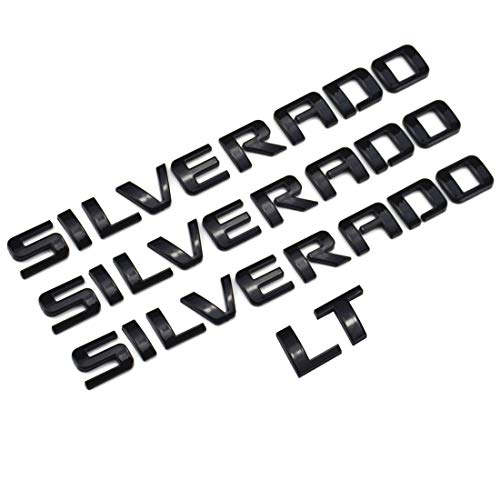 Emblème Silverado noir brillant 3D d'origine pour calandre et hayon de Chevrolet 1500 2500HD