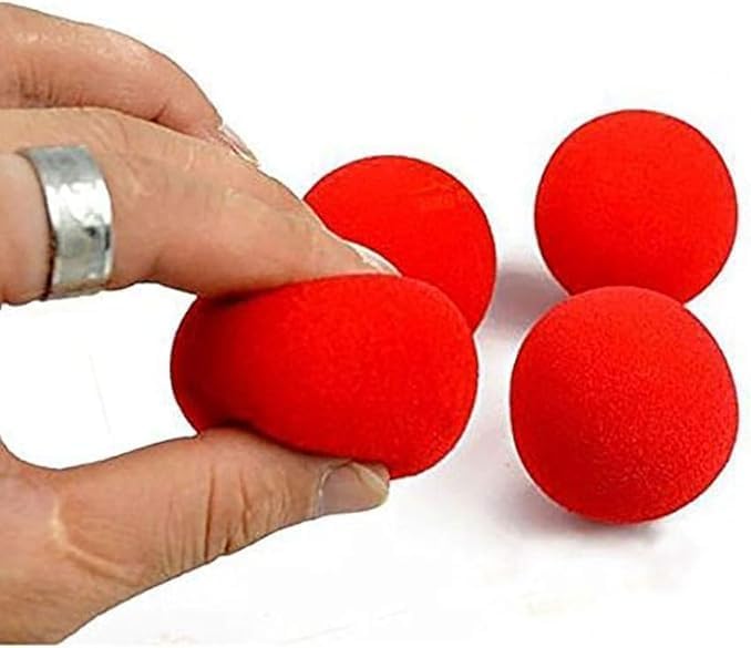 10Pcs Red Soft Sponge Magic Balls, 1.77 Inch Close‑Up Street Comedy Trick Props, Classical Magical Ball Magic Supplies