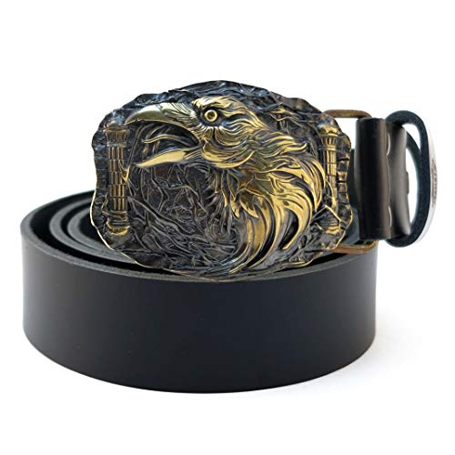 Belt Buckle Odins Raven, Handmade Viking Huggin And Munnin Ravens Solid Brass Belt Buckle #TOP3