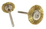 Forney 60213 Brass Brush Set with 3/32-Inch Shaft, 1-Inch and 3/4-Inch, 2-Piece