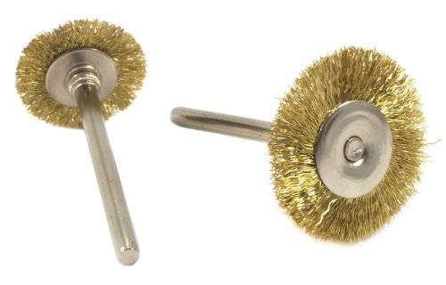 Forney 60213 Brass Brush Set with 3/32-Inch Shaft, 1-Inch and 3/4-Inch, 2-Piece