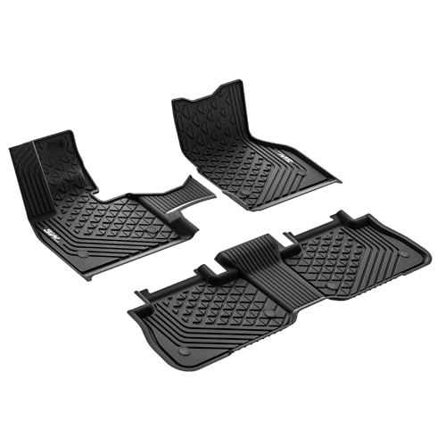 3W Fußmatten für BMW iX i20 2022-2025 2026, TPE Allwetter Maßgeschneiderte Gummimatten für BMW iX 1. und 2. Reihen Komplettset Auto Fussmatten Zubehör, Schwarz Antirutschmatten, Nicht für iX