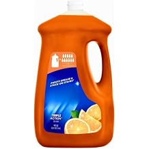 Liquid Dish Soap Orange Scent, Triple Action Dishwashing Liquid, Large 90 fl oz Bottle with Easy Pour Design for Kitchen Cleaning Use