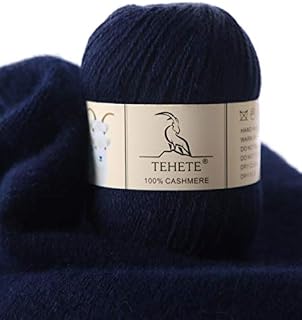 TEHETE 100% Cashmere Yarn for Knitting and Crochet 3 ply 50g × 3 Balls 250m Soft and Luxurious - Beige