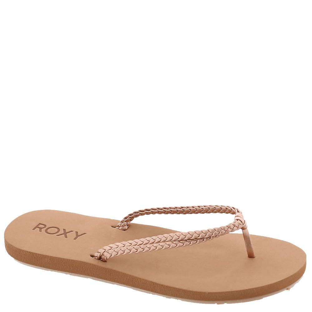 roxy rose gold flip flops