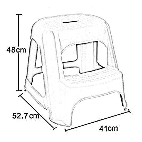 Taburete de escalera de mano portátil gris de 2 capas antideslizante 3