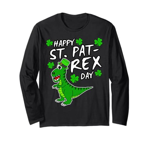 St. Patrick's Day T-Rex Dinosaur Long Sleeve T-Shirt