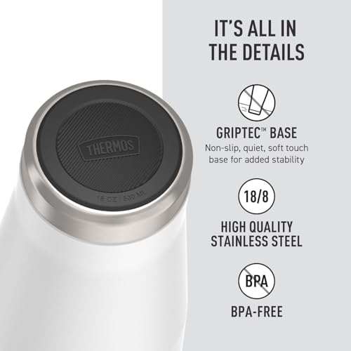 Image of THERMOS ICON SERIES, Stainless Steel Tumbler with Slide Lock, 18 Ounce, White